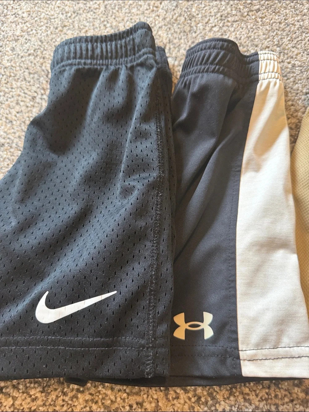 Nike Kids Black, Navy and Tan Athletic Shorts Pack
